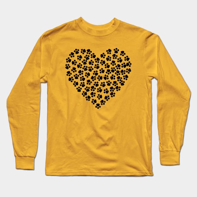 Paw Print Heart Long Sleeve T-Shirt by PatrioTEEism